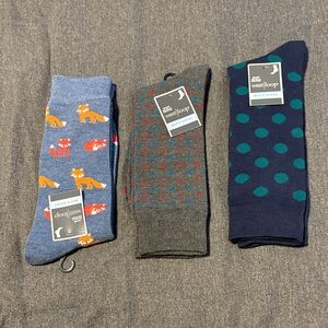 West Loop Men's Fun Patterned Socks - Denim Blue, Gray, Navy Blue